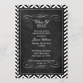 Chevron Chalkboard Graduation Invitation
