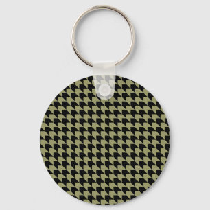 Chevron Checks Avocado and Black Keychain