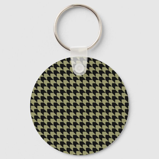 Chevron Checks Avocado and Black Keychain (Front)