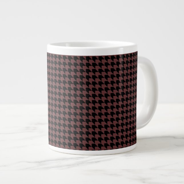 Chevron Checks Brown and Black Large Coffee Mug (Front Right)