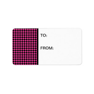 Chevron Checks Hot Pink and Black Label