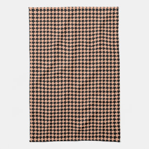 Chevron Checks Melon and Black Kitchen Towel