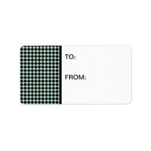 Chevron Checks Seafoam and Black Label