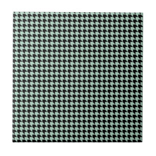 Chevron Checks Seafoam and Black Tile