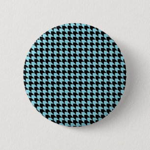 Chevron Checks Sky and Black 2 Inch Round Button