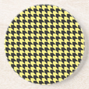 Chevron Checks Yellow and Black Coaster