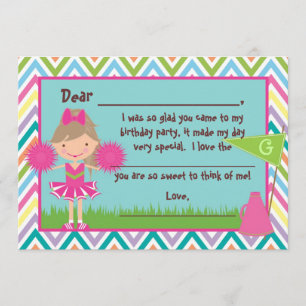 Chevron Cheer Flat Thank You Notes