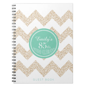 Chevron Choose Color 85th Birthday Party GuestBook Notebook