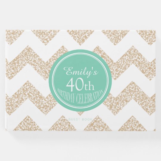 Chevron Choose Colour 40th Birthday Guest Book