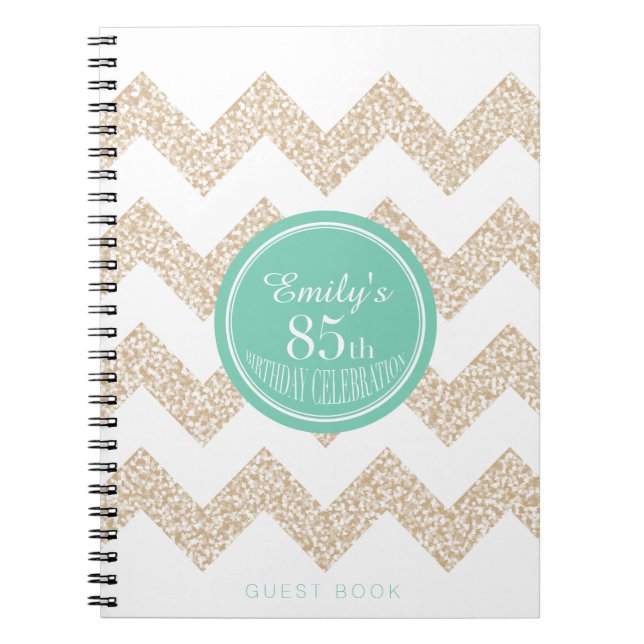 Chevron Choose Colour 85th Birthday Party Notebook (Front)