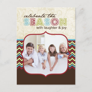 Chevron Christmas Photo Post Cards