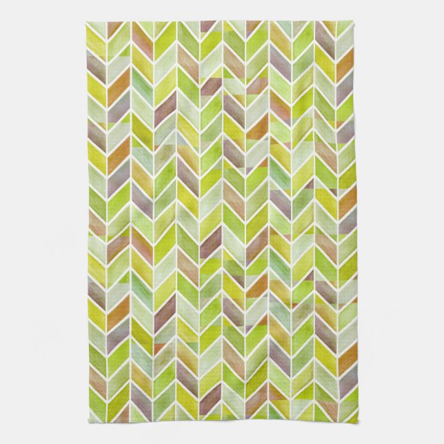 Chevron Citron Wood Kitchen Towel (Vertical)