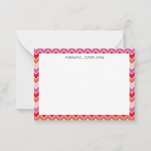 Chevron Colourful Zig Zag Texture Note Card