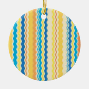Chevron Colourful Zigzag Stripe Decorative Ceramic Ornament