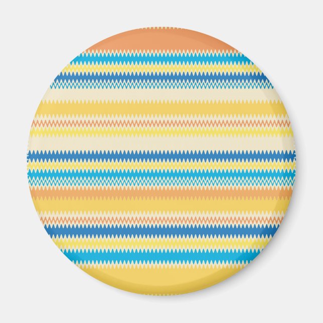 Chevron Colourful Zigzag Stripe Decorative Magnet (Front)