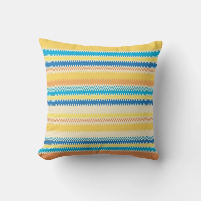 Chevron Colourful Zigzag Stripe Decorative Throw Pillow (Front)