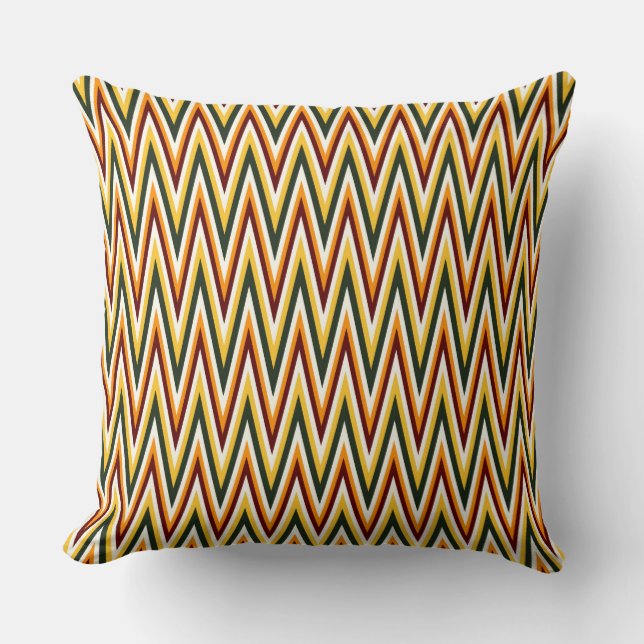 Chevron Colours zigzag Orange, Yellow Throw Pillow (Front)