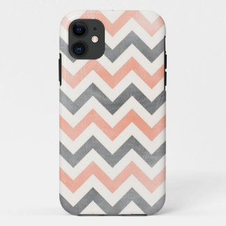Chevron coral gris géométrique iPhone 5 coque