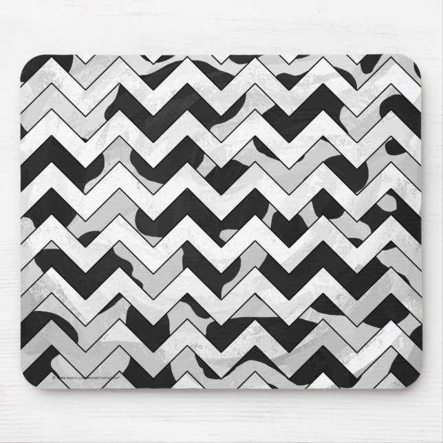 Chevron Cow Black and White Mouse Pad (Front)