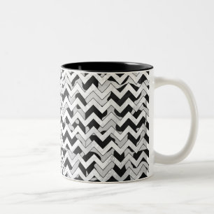 Chevron Cow Black and White Two-Tone Coffee Mug
