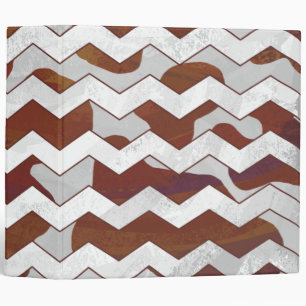 Chevron Cow Brown and White Print Binder