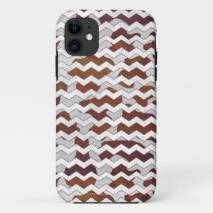 Chevron Cow Brown and White Print iPhone 11 Case