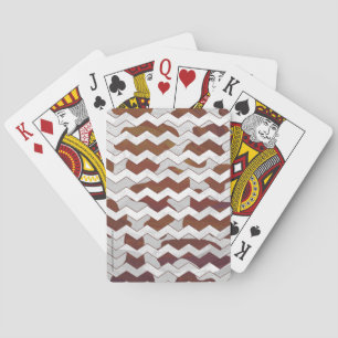 Chevron Cow Brown and White Print Playing Cards