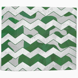 Chevron Cow Green and White Print Binder