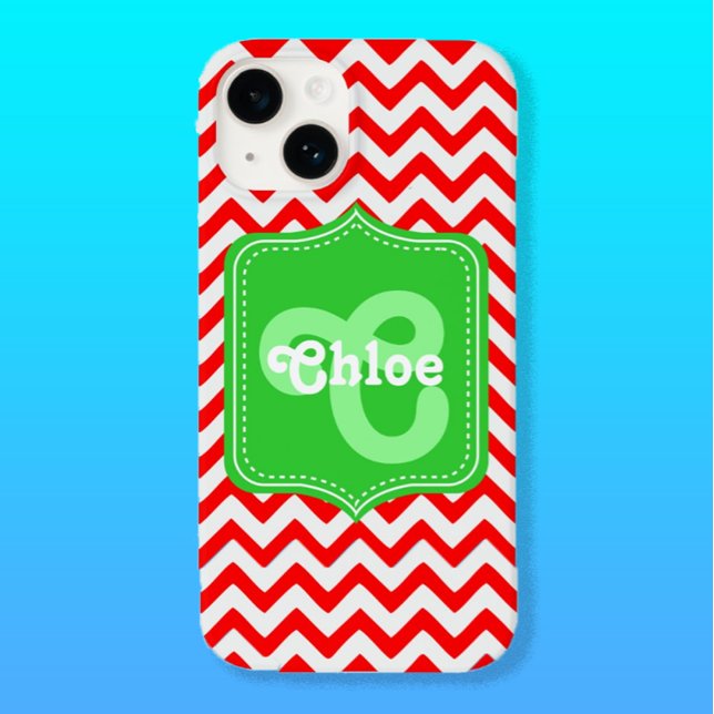Chevron Custom Monogram Chloe Case-Mate iPhone Case (Iphone 14 Case)