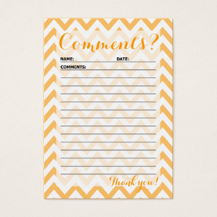 Chevron Customer Comment Card
