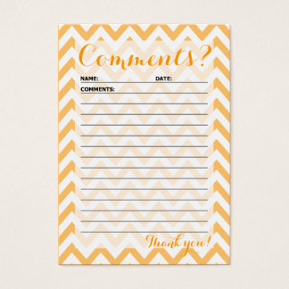 Chevron Customer Comment Card