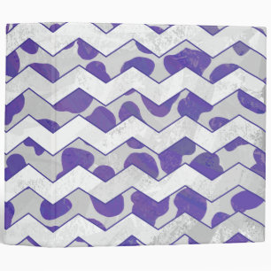 Chevron Dalmatian Purple and White Binder