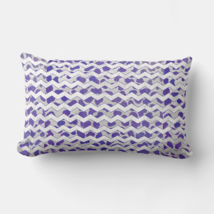 Chevron Dalmatian Purple and White Lumbar Pillow