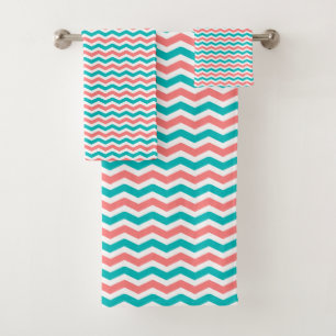 Chevron de corail et turquoise