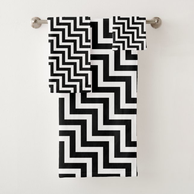 Chevron de taille moyenne noire et blanche (En situation)