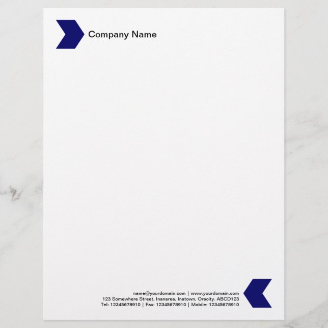 Chevron - Deep Navy Blue Letterhead (Front)