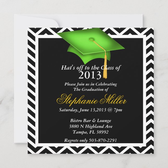 Chevron Design Graduation Announcement/Invitation Invitation (Front)