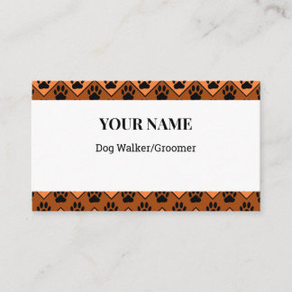 Chevron Dog Walker Groomer Business Card