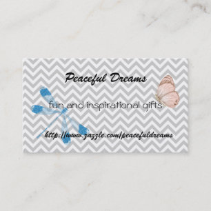 Chevron Dragonfly and Butterfly Business Card
