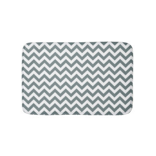 Chevron Dull Silver Bath Mat
