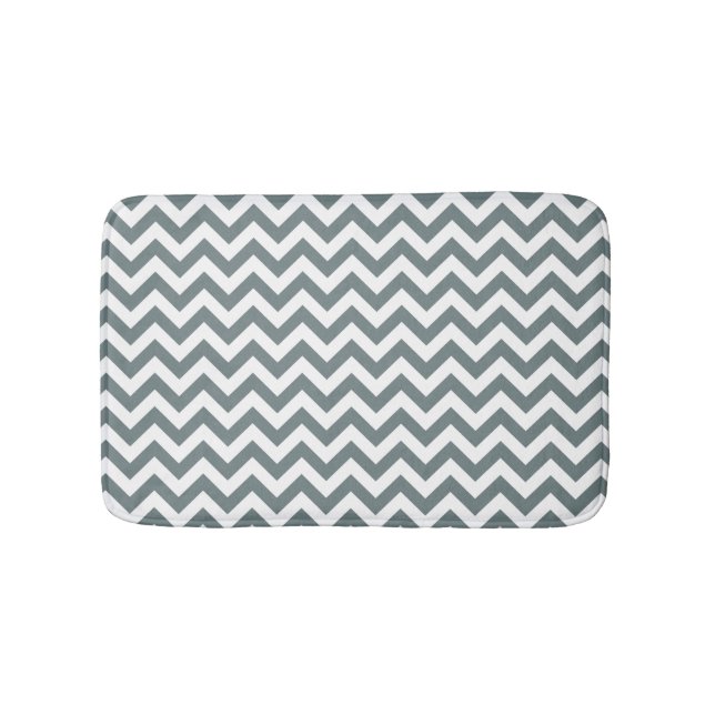 Chevron Dull Silver Bath Mat (Front)