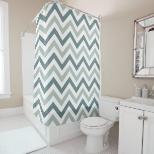 Chevron en rideau de douche gris et blanc