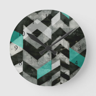 Chevron Exclusion II Round Clock