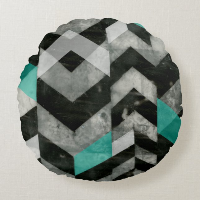 Chevron Exclusion II Round Pillow (Front)