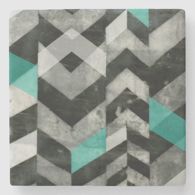 Chevron Exclusion II Stone Coaster (Front)