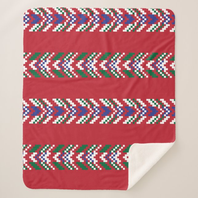 Chevron fair isle seamless pattern designallover,  sherpa blanket (Front)