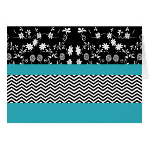chevron floral bleu