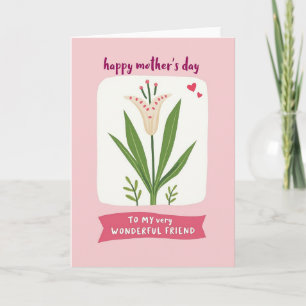 Chevron Floral Friend Card