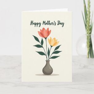 Chevron Floral Thank You Card