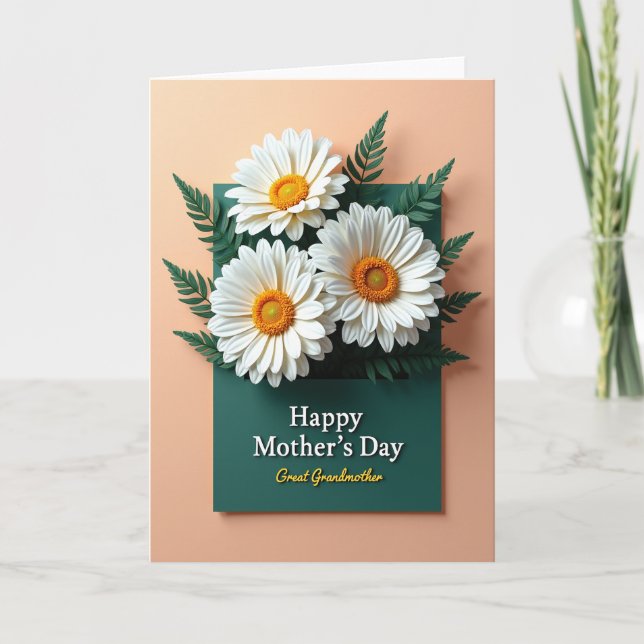 Chevron Flower Message Card (Front)